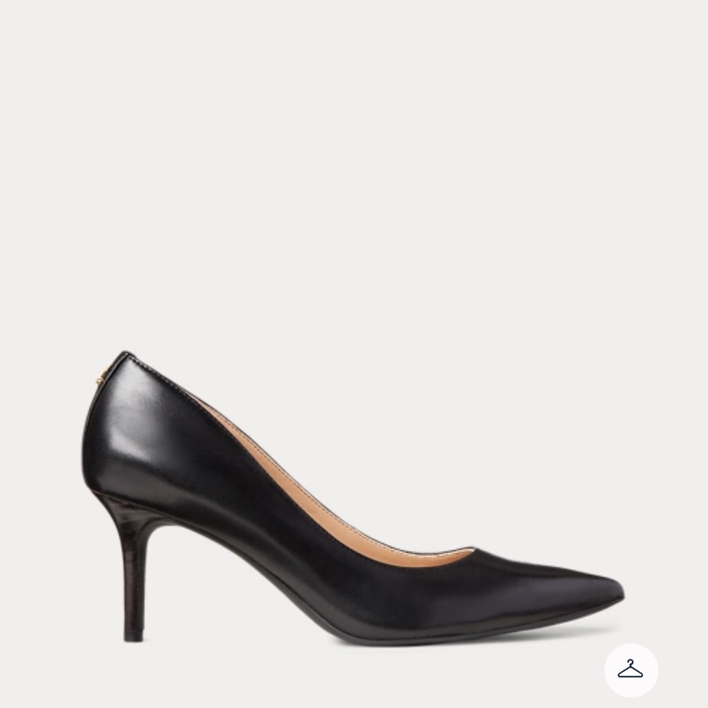 NWOT quiet luxury Ralph Lauren black 2.75” heels leather size 9